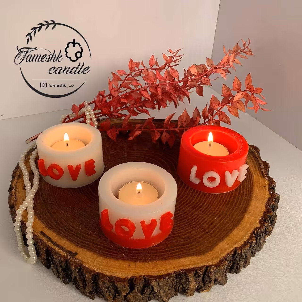 شمع فانوسی با نوشته LOVE