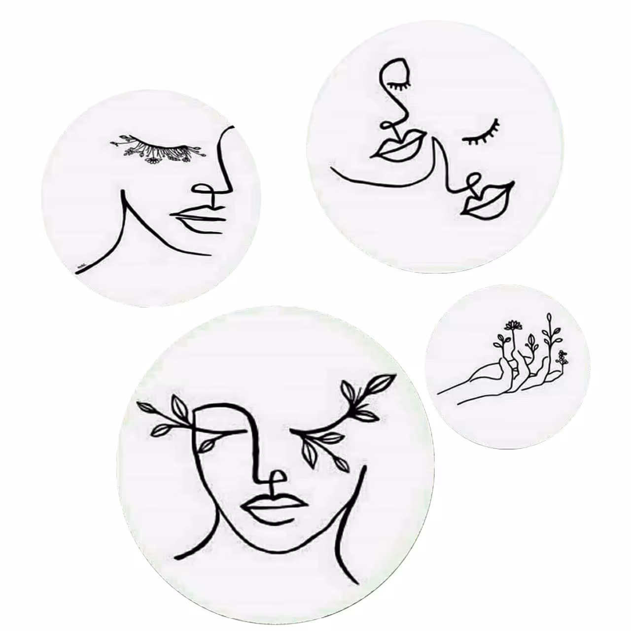 بشقاب دیوارکوب سفالی طرح مینیمال کد D95 مجموعه 4 عددی