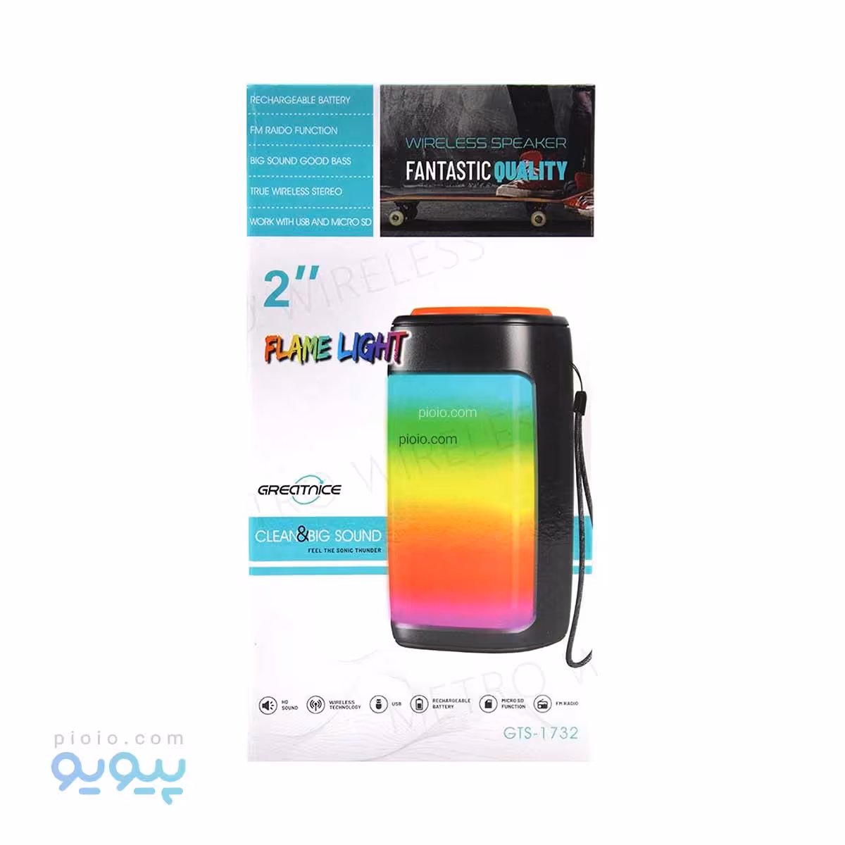 اسپیکر بلوتوثی قابل حمل مدل1732-GTS تک وعمده