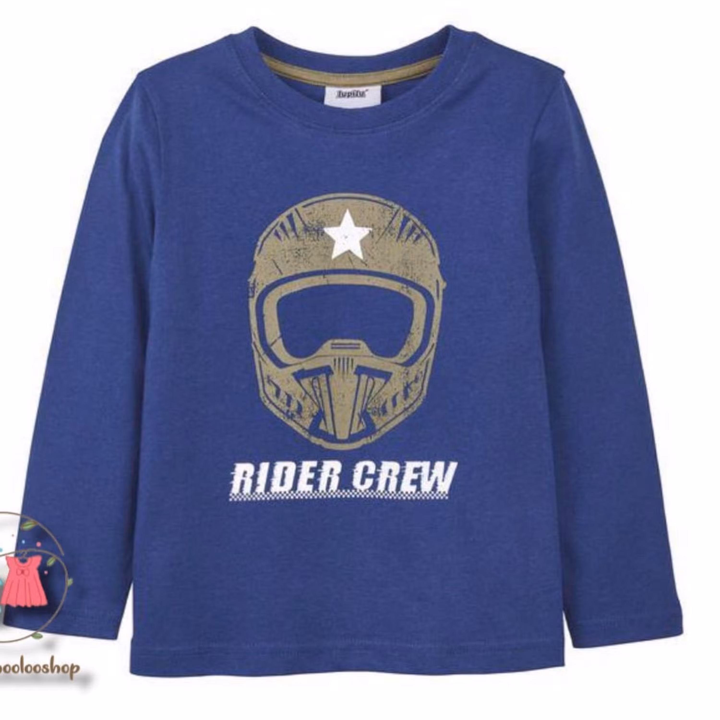 بلوز نخی نوزادی کنار یقه دکمه دار لوپیلو پسرانه 12 تا 24 ماه(فقط آبی موجود)