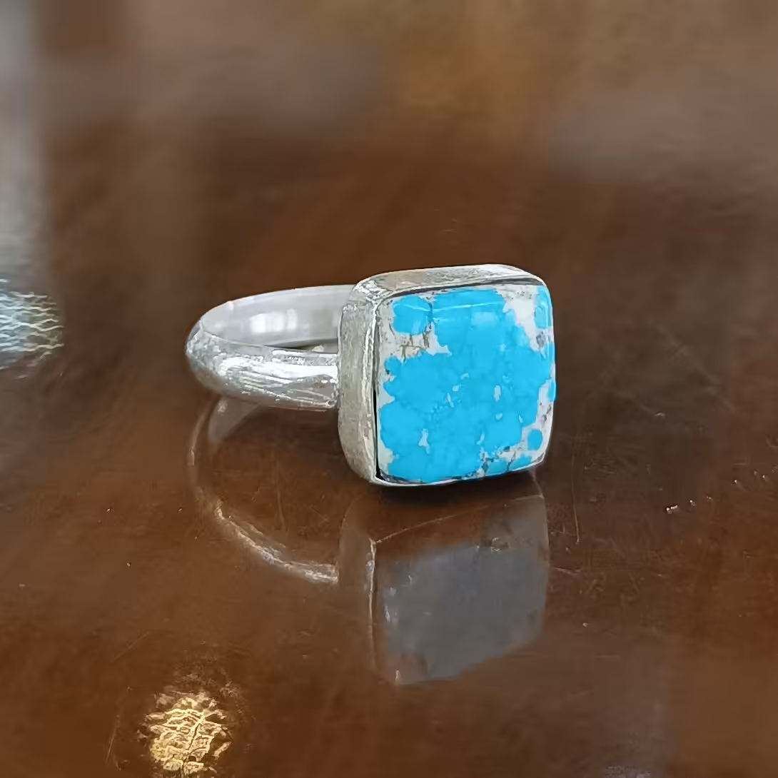 انگشتر فیروزه مربع حرز دار