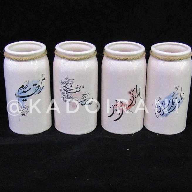 گلدان سرامیک سیاه مشق