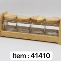 پاسماوری چوب رابروود و شیشه 4 تایی مربع کد 41410