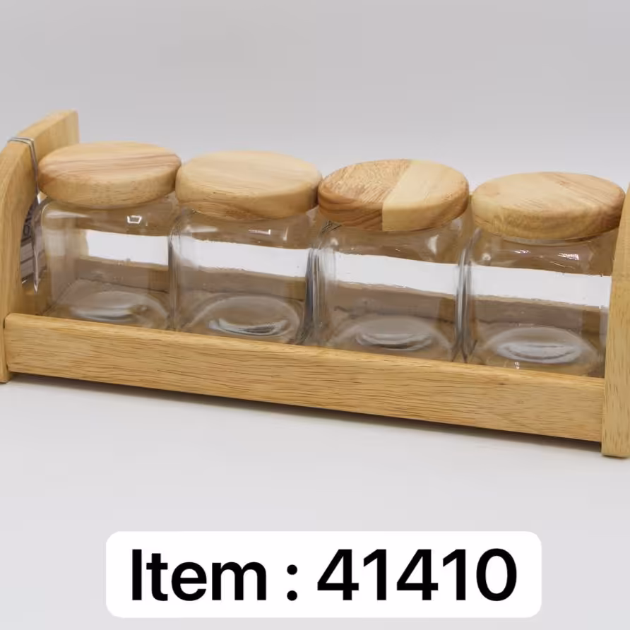 پاسماوری چوب رابروود و شیشه 4 تایی مربع کد 41410