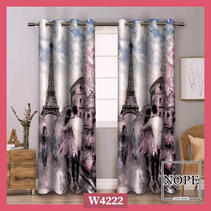 پرده چاپی کد 4222 مدل پانچی سایز 140 در 280 