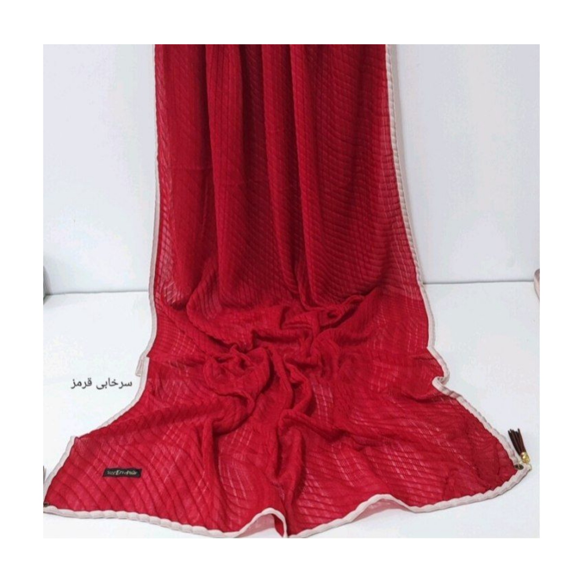 شال منگوله دار قرمز