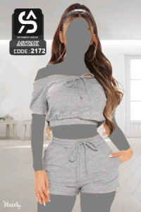 ست نیمتنه کراپ شلوارک