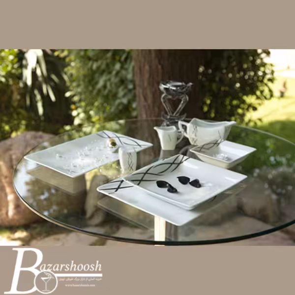 سرویس چینی غذاخوری 133پارچه تقدیس طرح جانسون 18نفره فلت