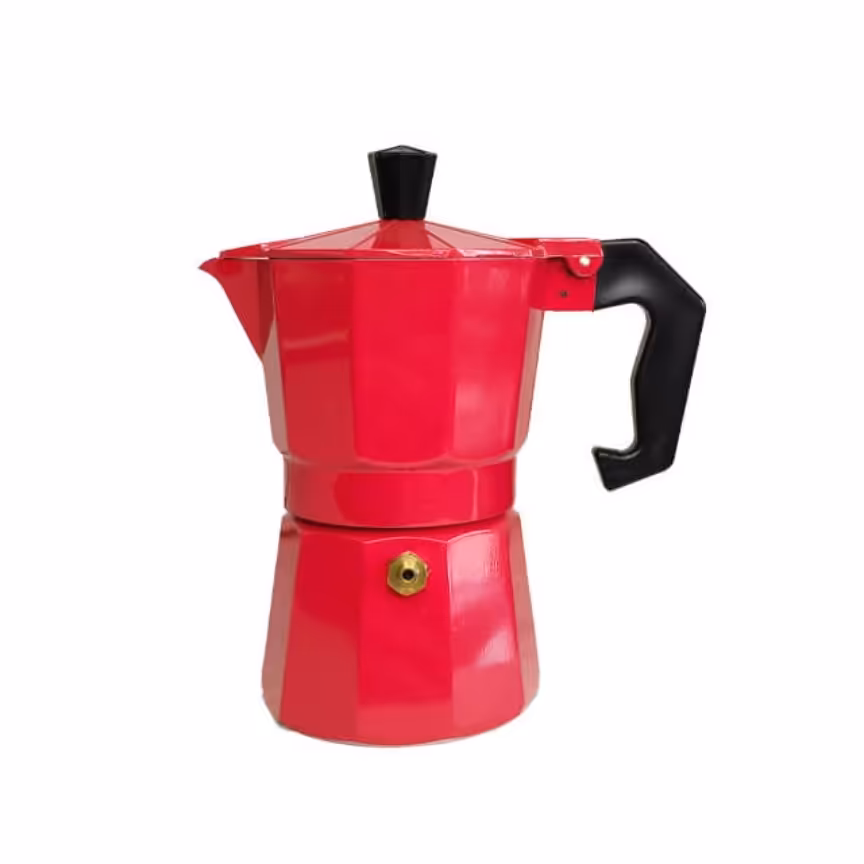 قهوه جوش دوکاپ قرمز  آلمنیونی رنگ کوره ای براق و نسوز