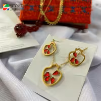 نیم ست انار استیل و رنگ ثابت مشابه طلا مناسب شب یلدا