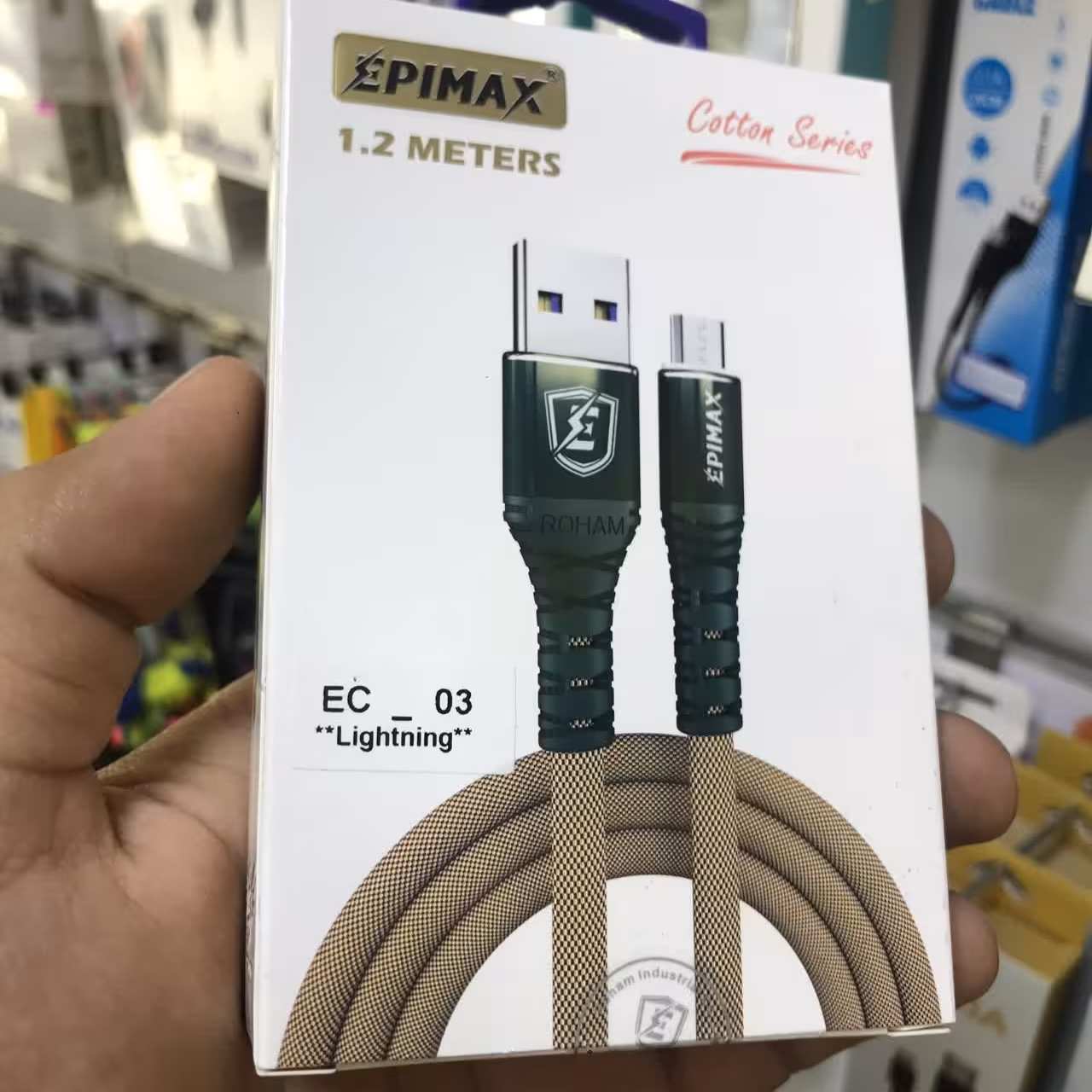 کابل شارژ آیفونی Ec03  یکسال گارانتی تعویض