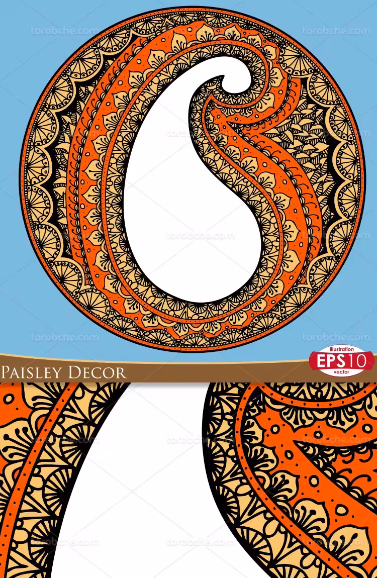 وکتور بته جغه سنتی خلاقانه | گرافیک با طعم تربچه