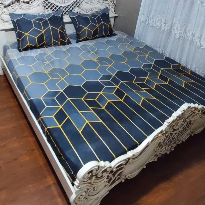 روتختی طوسی دونفره روکش تشک دونفره طوسی حاشیه تیره