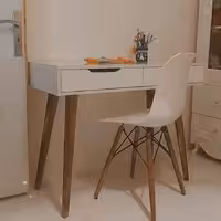 میز تحریر با پایه جدا شونده دو کشو و تک کشو بدون صندلی