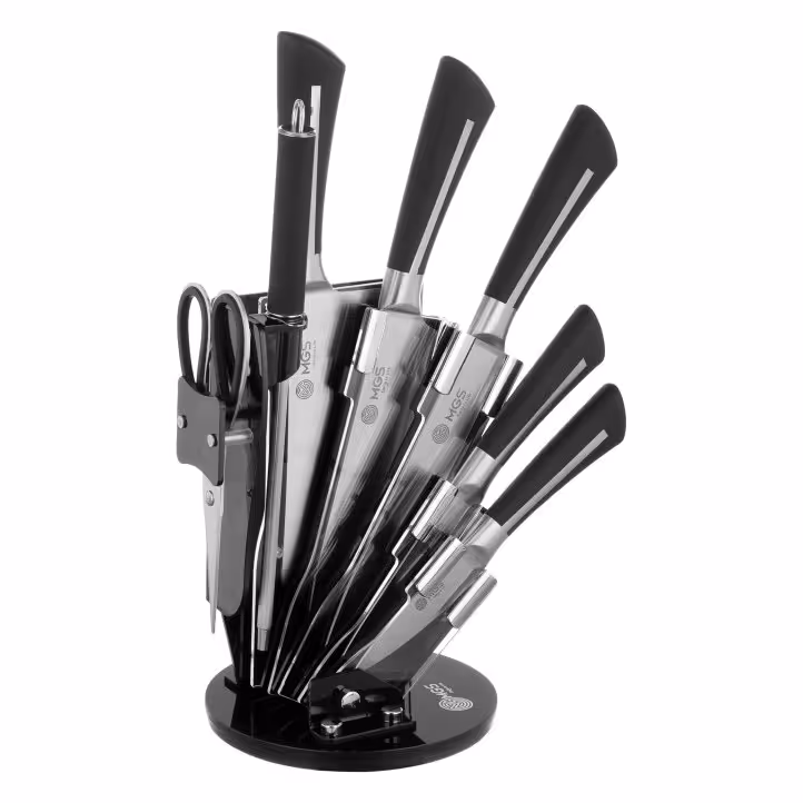 سرویس چاقو آشپزخانه 9 پارچه ام جی اس مدل KS-9023B