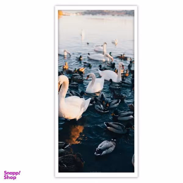 تابلو بکلیت طرح منظره دریاچه و قو مدل  W-S3477