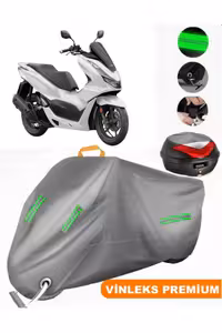 چادر موتورسیکلت خاکستری وینلکس هوندا PCX150 کیسه عقب سازگار MotoEn