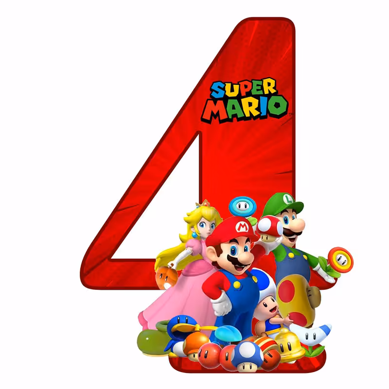 استند رومیزی مدل عدد 4 طرح سوپر ماریو کد 1507