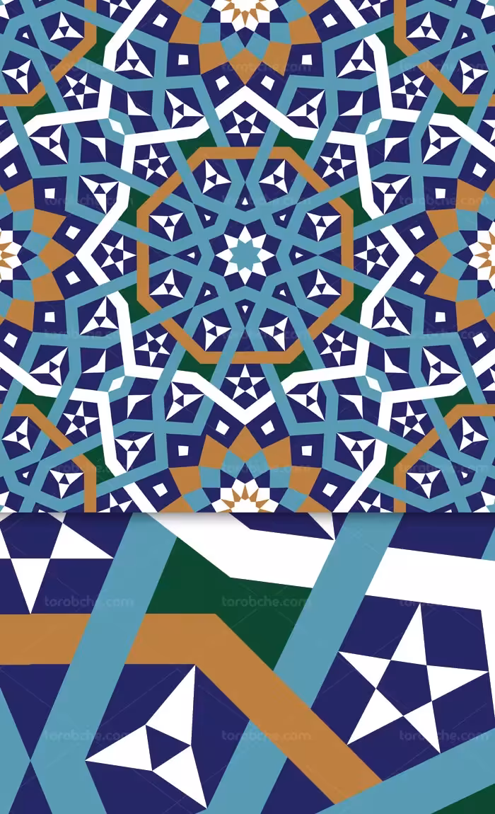 وکتور طرح کاشی کاری اسلامی شماره 184 - گرافیک با طعم تربچه