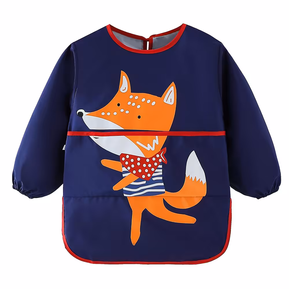 پیشبند آستین دار و جیب دار ضدآب کودک