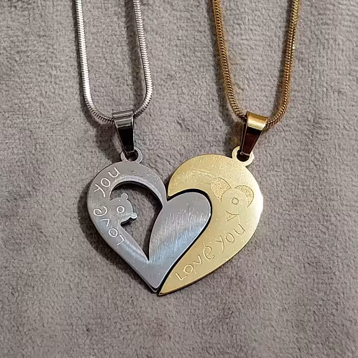 ست دونفره ست دوستی ست زوج تمام استیل  قلب 