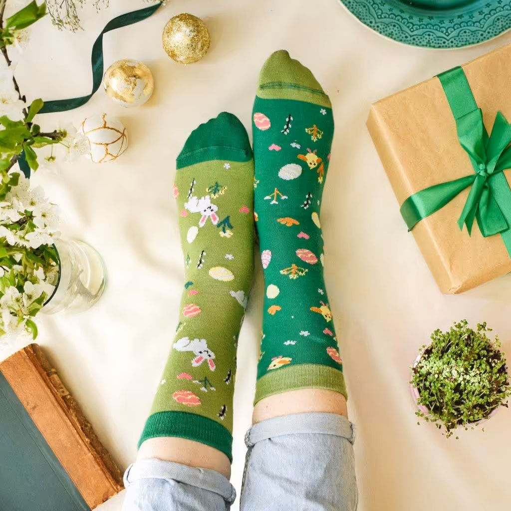 جوراب نیم ساق مدل طبیعت لنگه به لنگه 