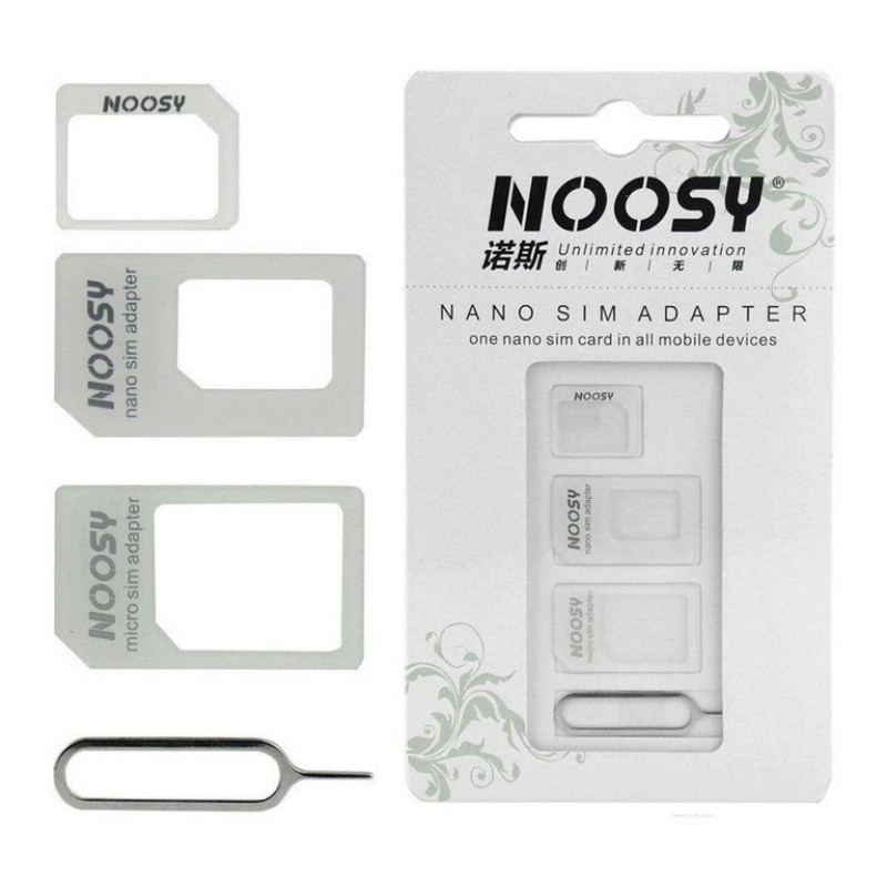 تبدیل سیم کارت های نانو و میکرو به استاندارد نوسی مدل NANOSIMADAPTER مجموعه 4 عددی