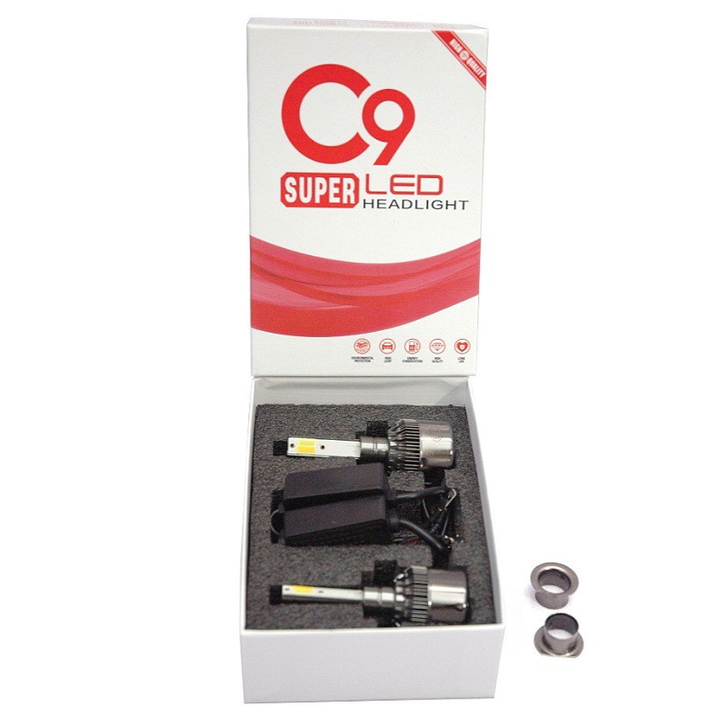 هدلایت سه رنگ چهار حالته c9 پایه H1 بسیار پرقدرت شامل رنگ های سفید لیمویی ابی و چشمک زن