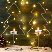 جاشمعی کاج طلایی و نقره ای