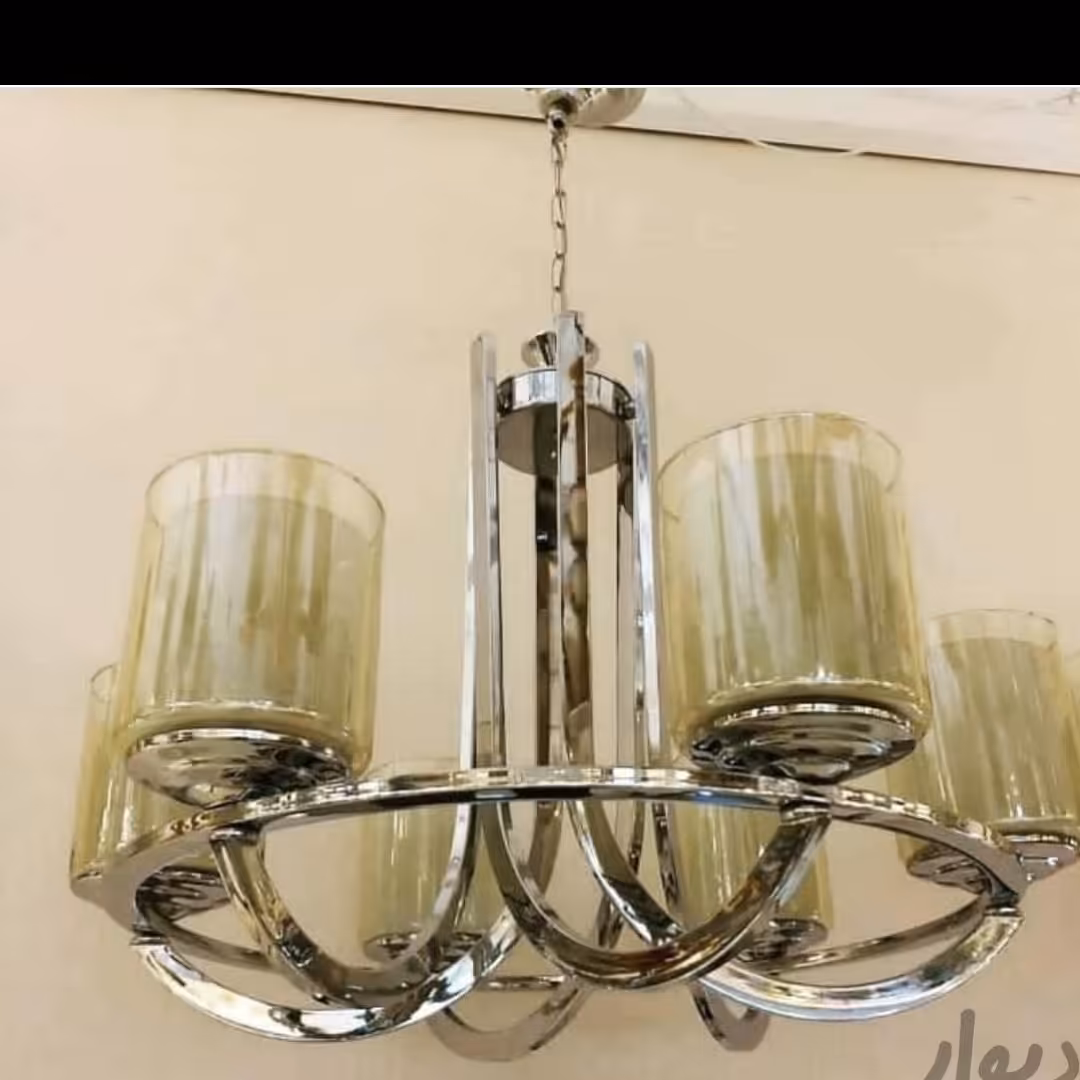 لوستر تک رینگ عصایی کروم 6 شاخه