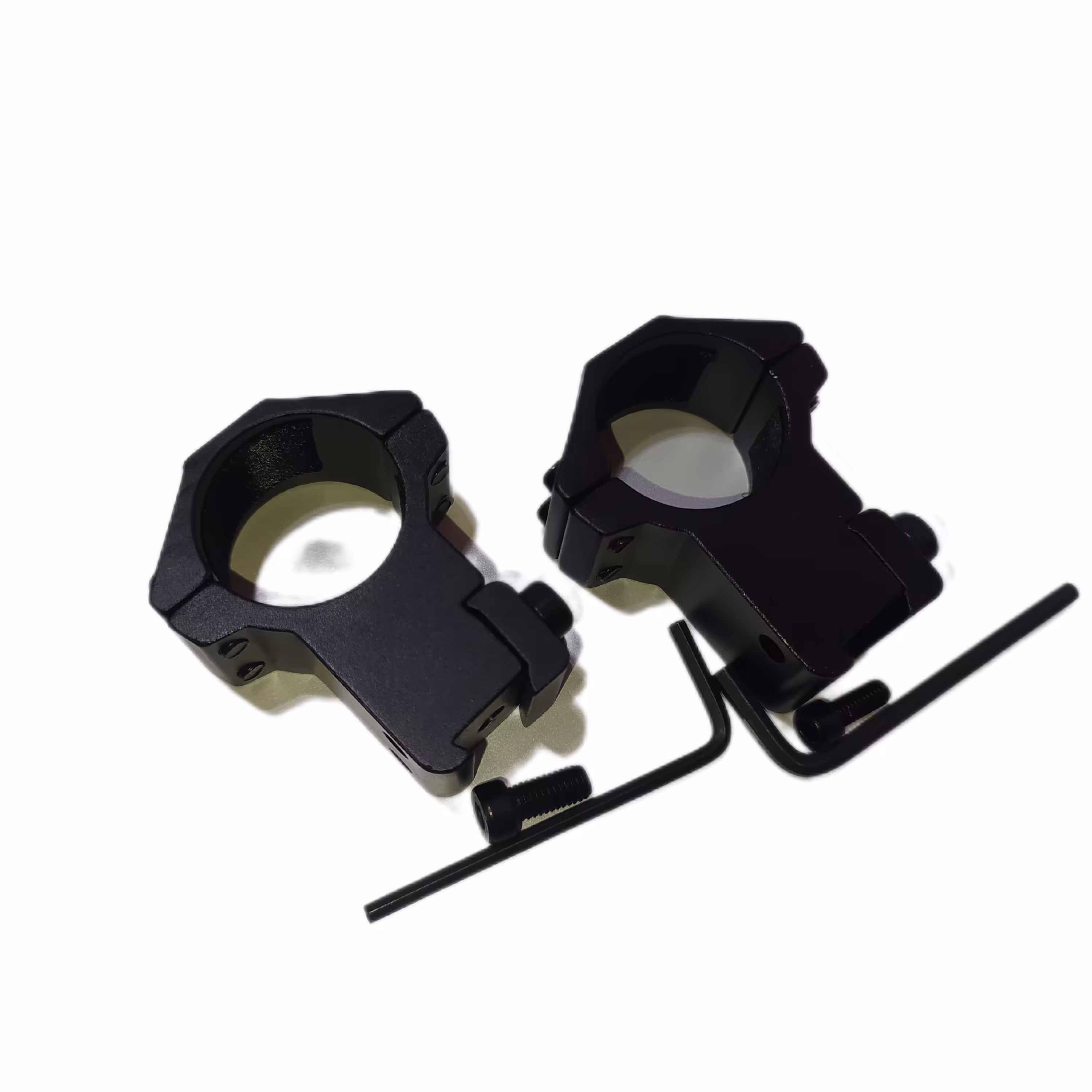 پایه دوربین دو تیکه فلزی با ریل11 و رینگ25همراه با آچار آلن یدک