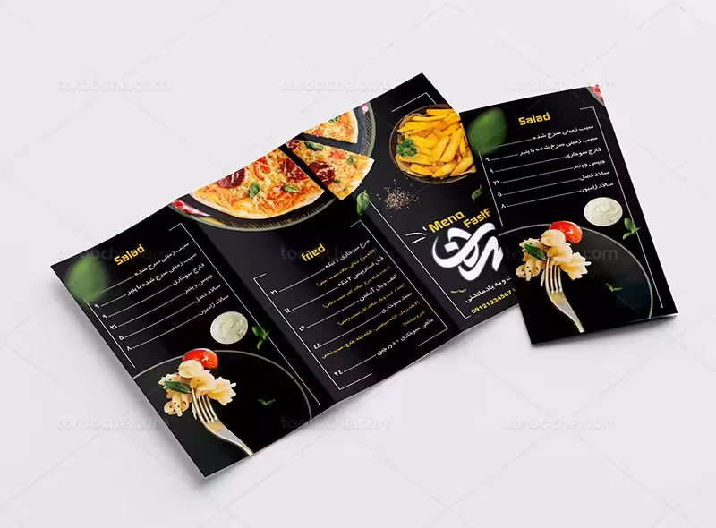 منو فست فود سه لت | گرافیک با طعم تربچه