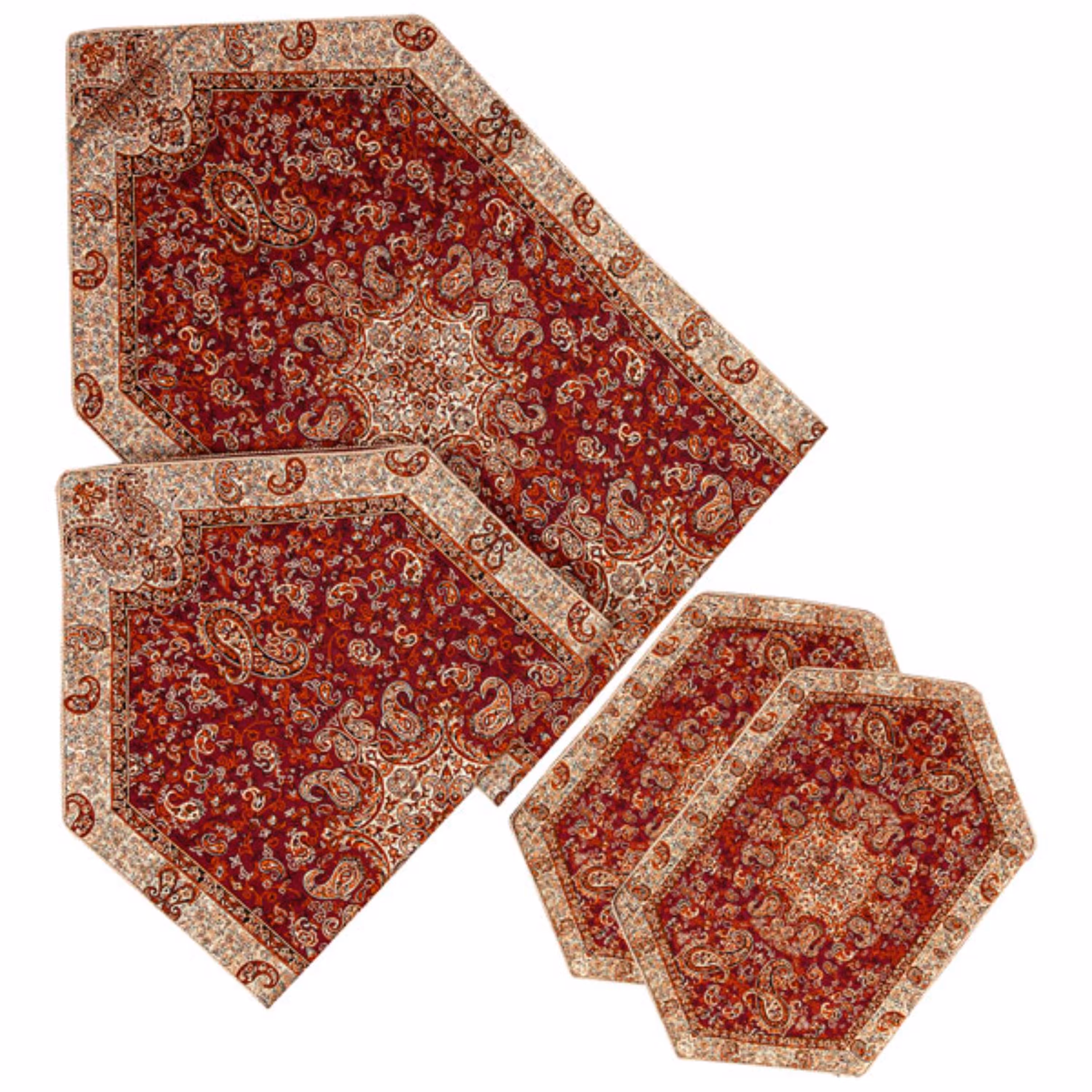 ترمه 4 تکه یزد قرمز