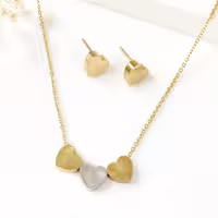 نیمست استیل طرح قلبی رنگ ثابت و طرح طلا کد2646