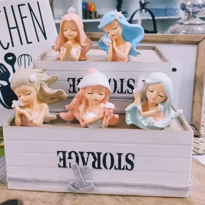 مجسمه پری دریایی 4عددی دسته مجسمه