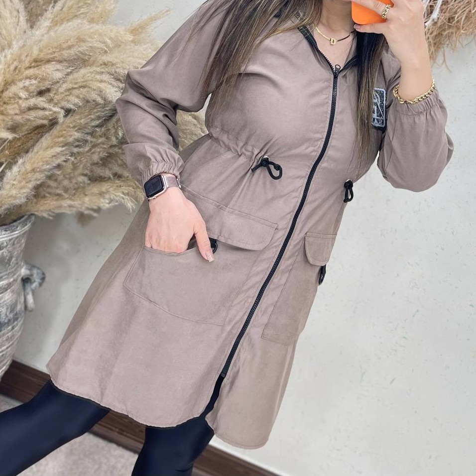 مانتو زنانه هستی جنس میکرو رنگ بندی خردلی شتری خاکی سایز ها فری