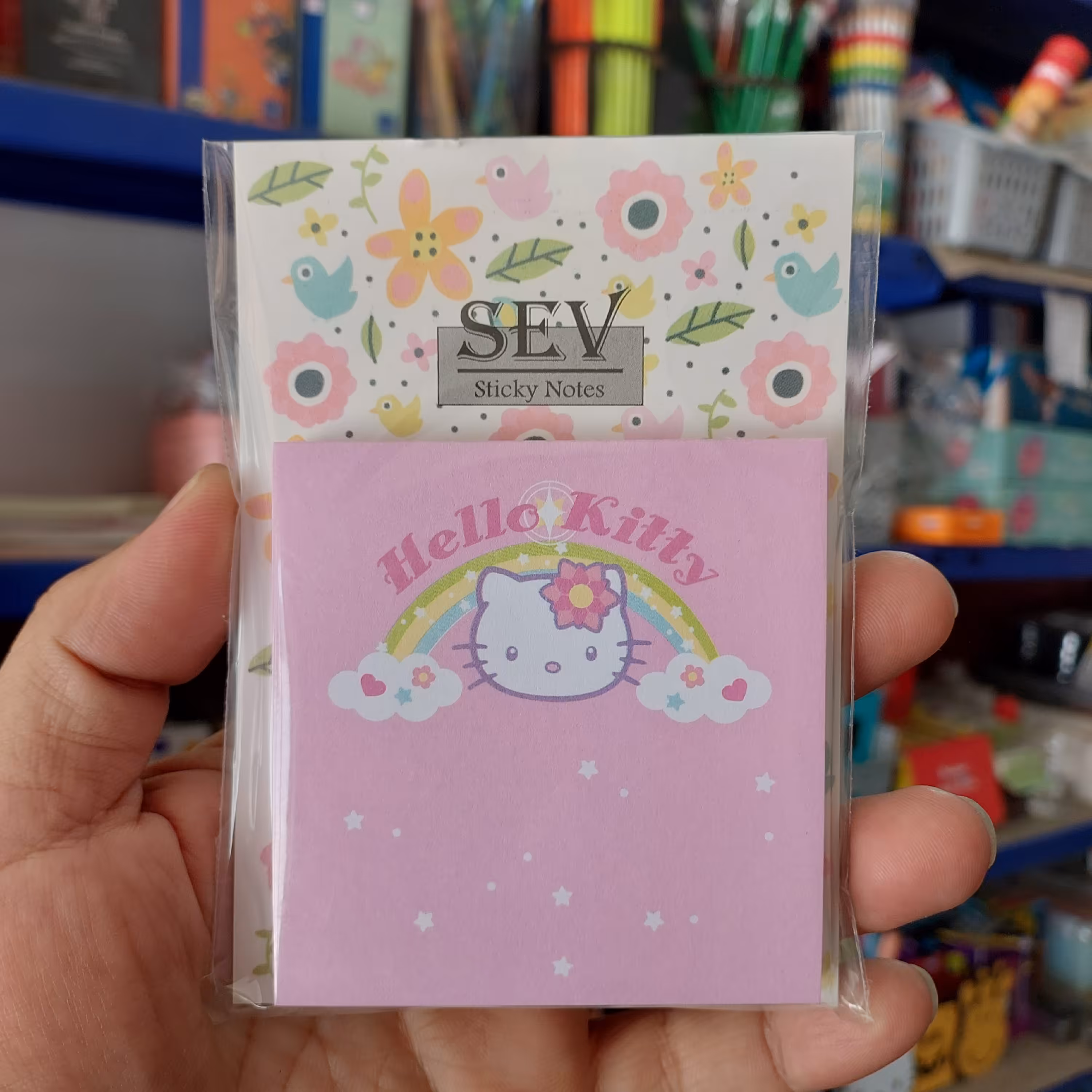 استیک نوت طرح دار طرح کیتی مربعی سایز  76 در76 میلی متر