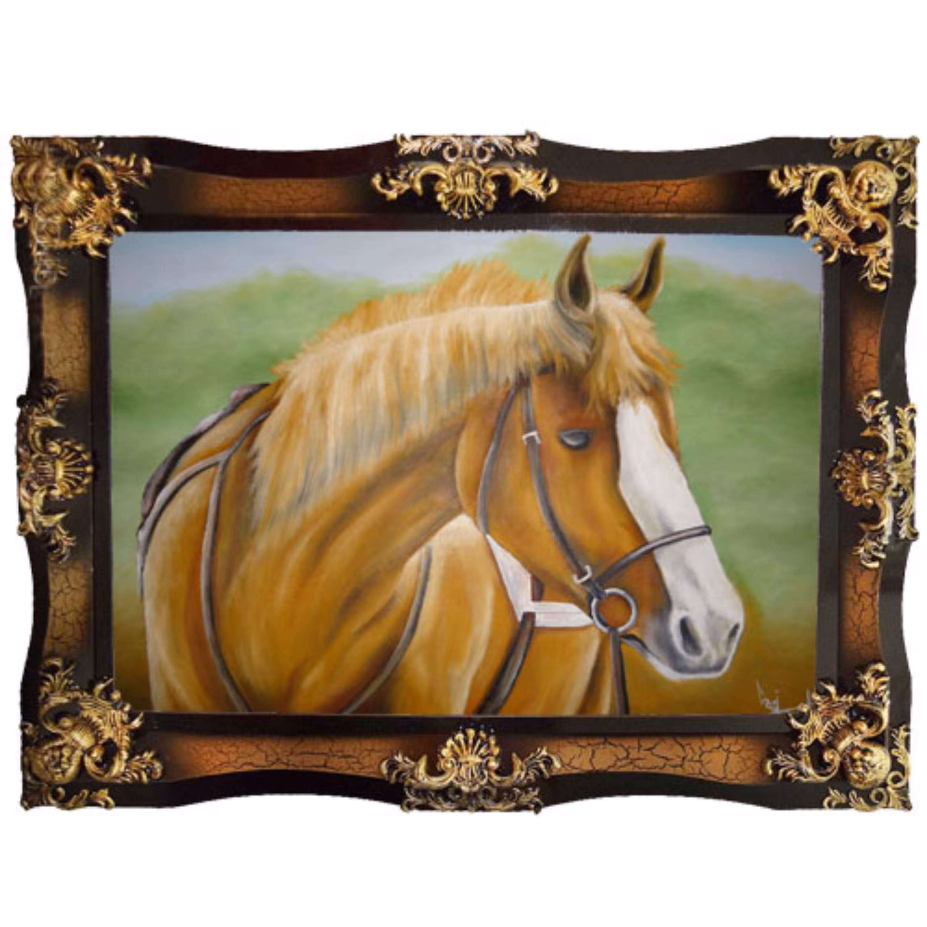 تابلو رنگ روغن اسب