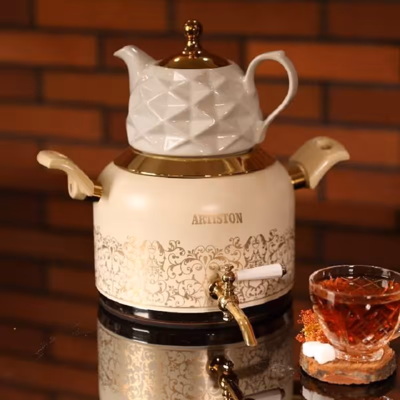 کتری و قوری استیل آرتیسون مدل بنجامین کرم کد 522