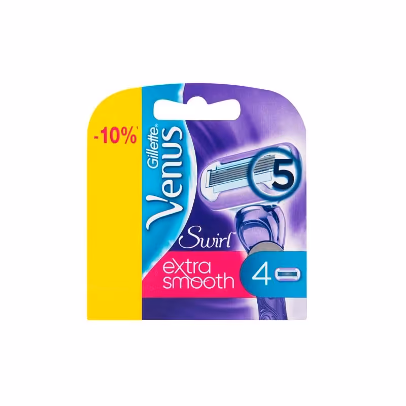تیغ یدک زنانه 5 لبه مدل Extra Smooth ونوس ژیلت 4 عددی