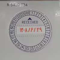 مهر تاریخ زن همراه با ساعت زن همراه با جای ژلاتین برای ساخت نام شرکت یا فروشگاه در سایز 4 سانت