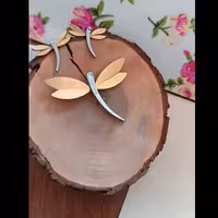 نیم ست طلایی رنگ ثابت کیفیت مناسب طرح سنجاقک بدون زنجیر (کد122)