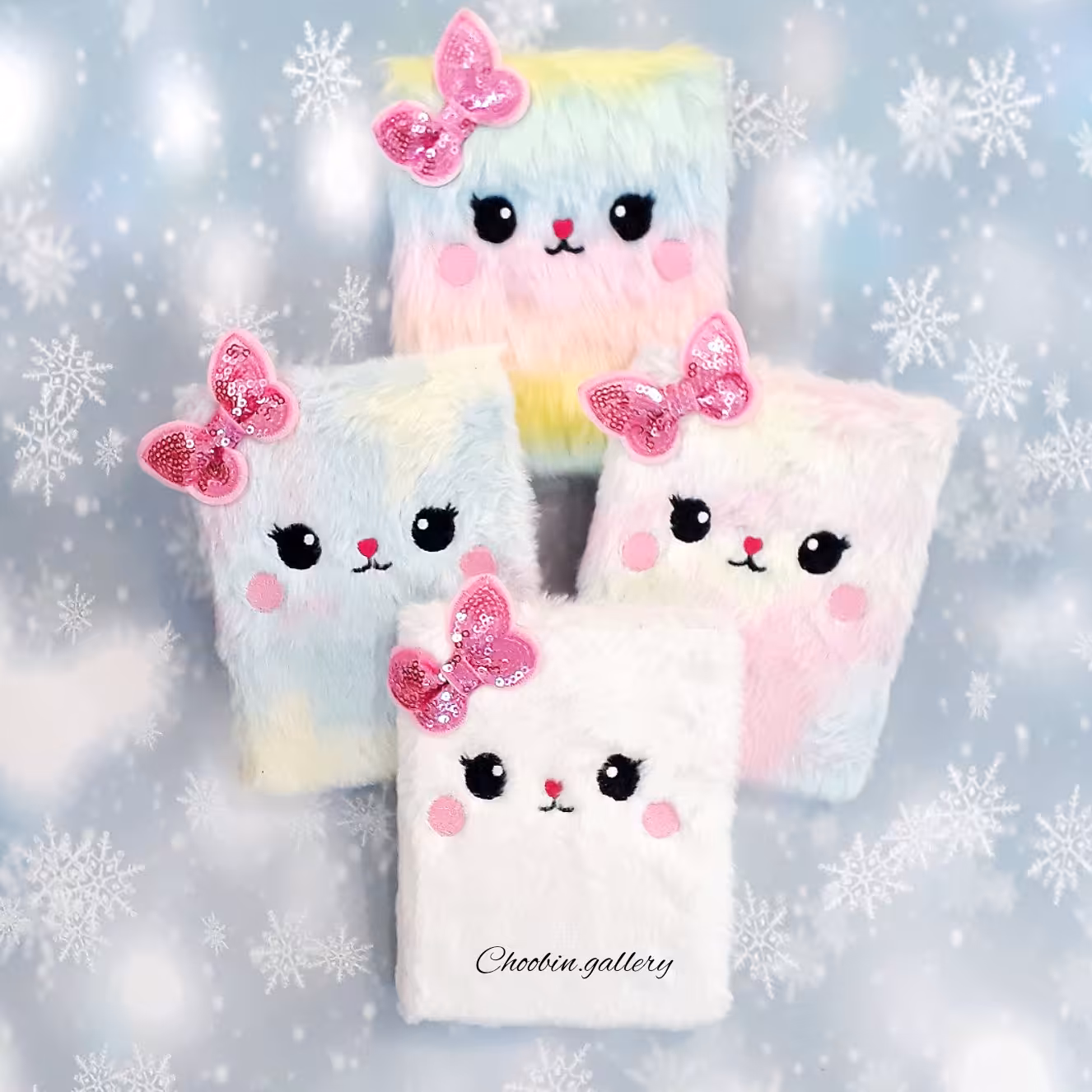 دفترچه فانتزی جلد خز طرح خرگوش