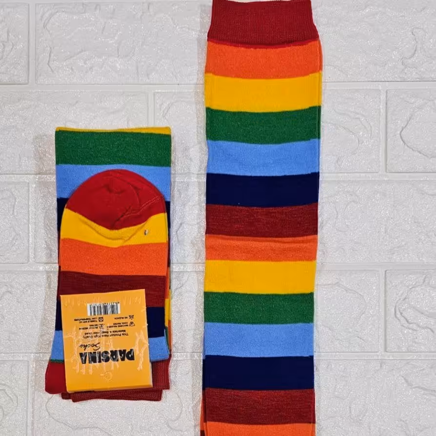 جوراب اسپرت رنگی تا بالای زانو