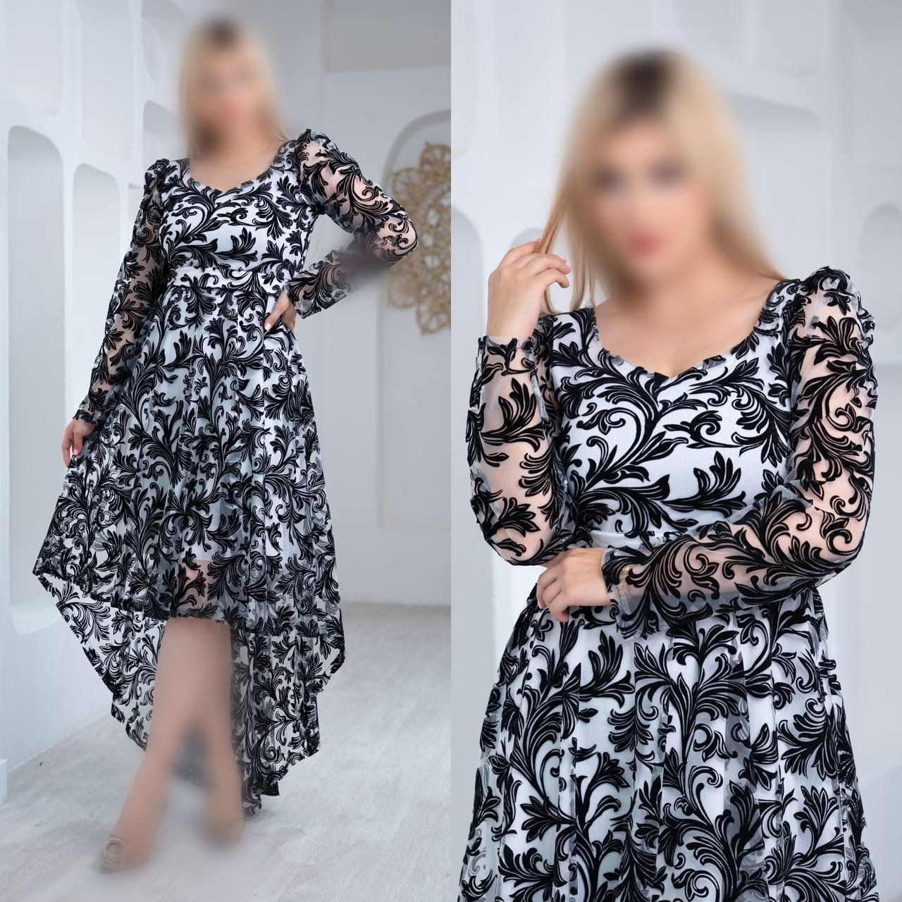لباس مجلسی بلند زنانه جنس فلوک کره ای سایز 38 تا 50