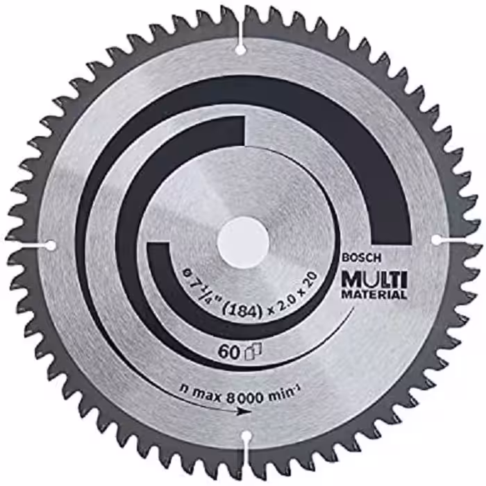 تیغه اره گرد MDF وآلومینیوم بربوش بقطر184 میلیمتر و 60 دندانه