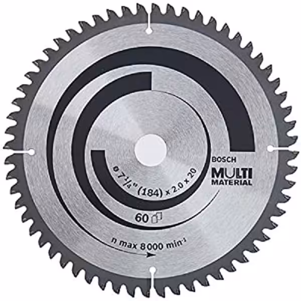 تیغه اره گرد MDF وآلومینیوم بربوش بقطر184 میلیمتر و 60 دندانه