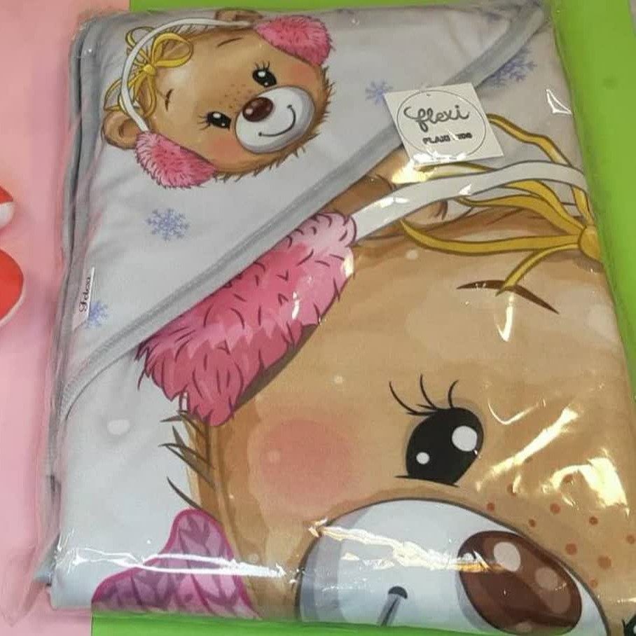 پتو کلاهدار چاپدار عروسکی