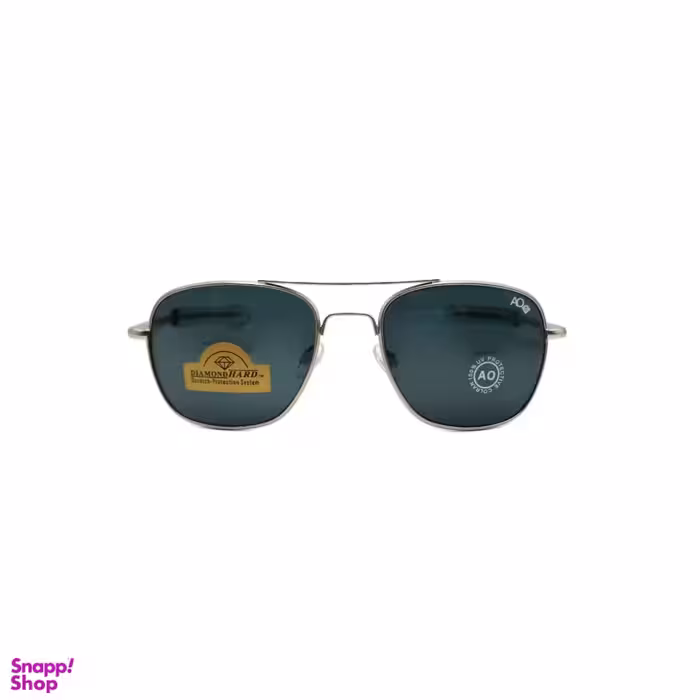 عینک آفتابی مردانه طرح AO فریم نقره ای شیشه دودی