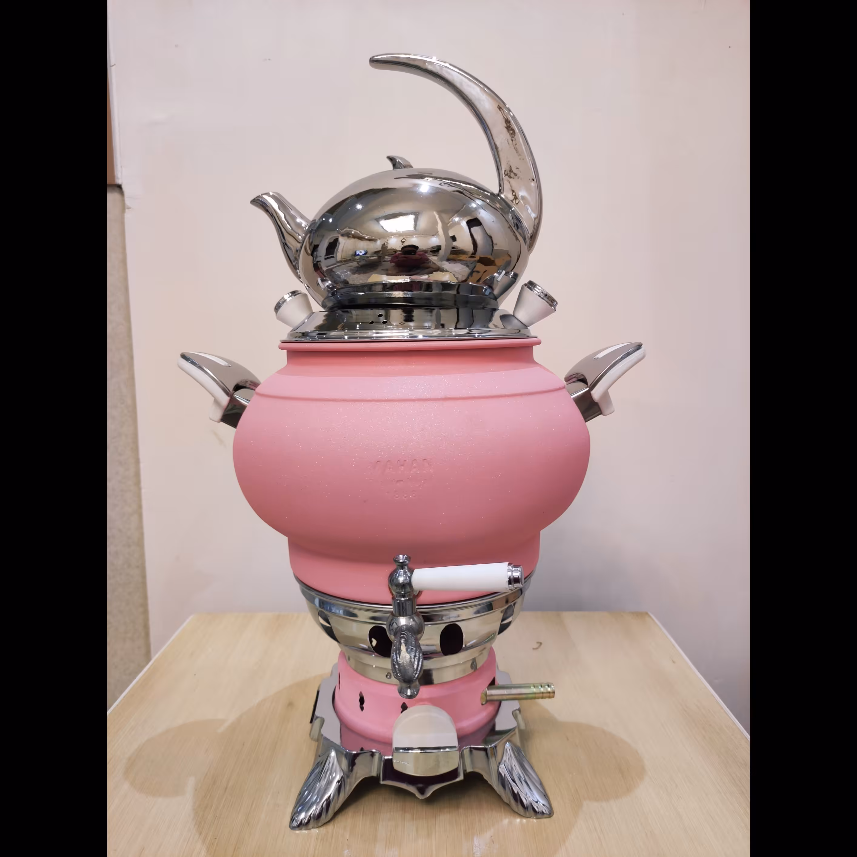 سماور گازی روگازی دوکاره همراه با قوری ست بسیار زیبا ارسال رایگان